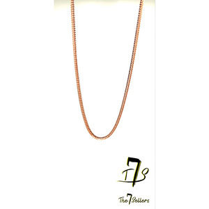 Rose Gold Stainless Steel Square Wheat Chain Necklace with Lobster Clasp